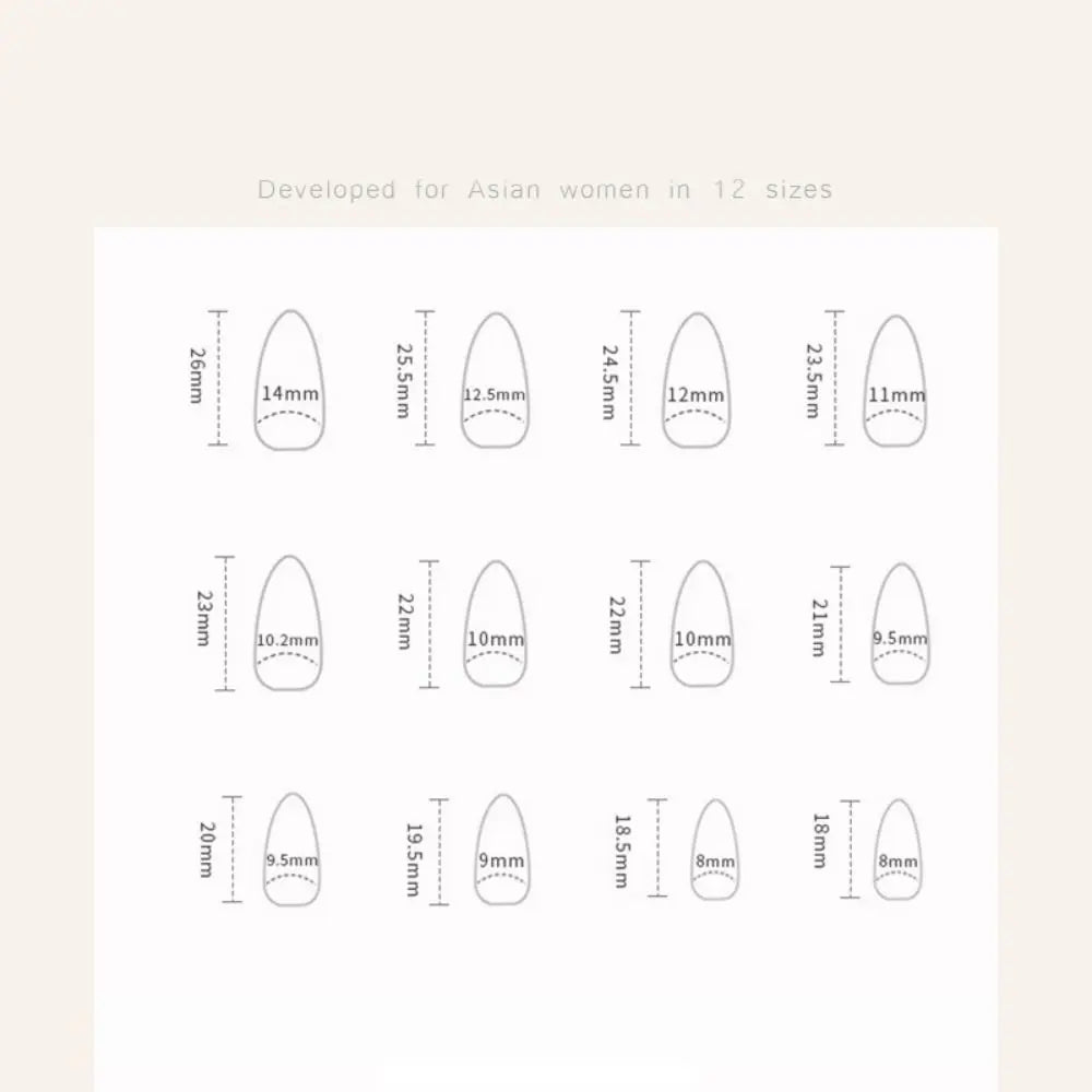 24-Pack Almond Press-On Nails | Aurora Pearl French Designs Press-On Nails QXL