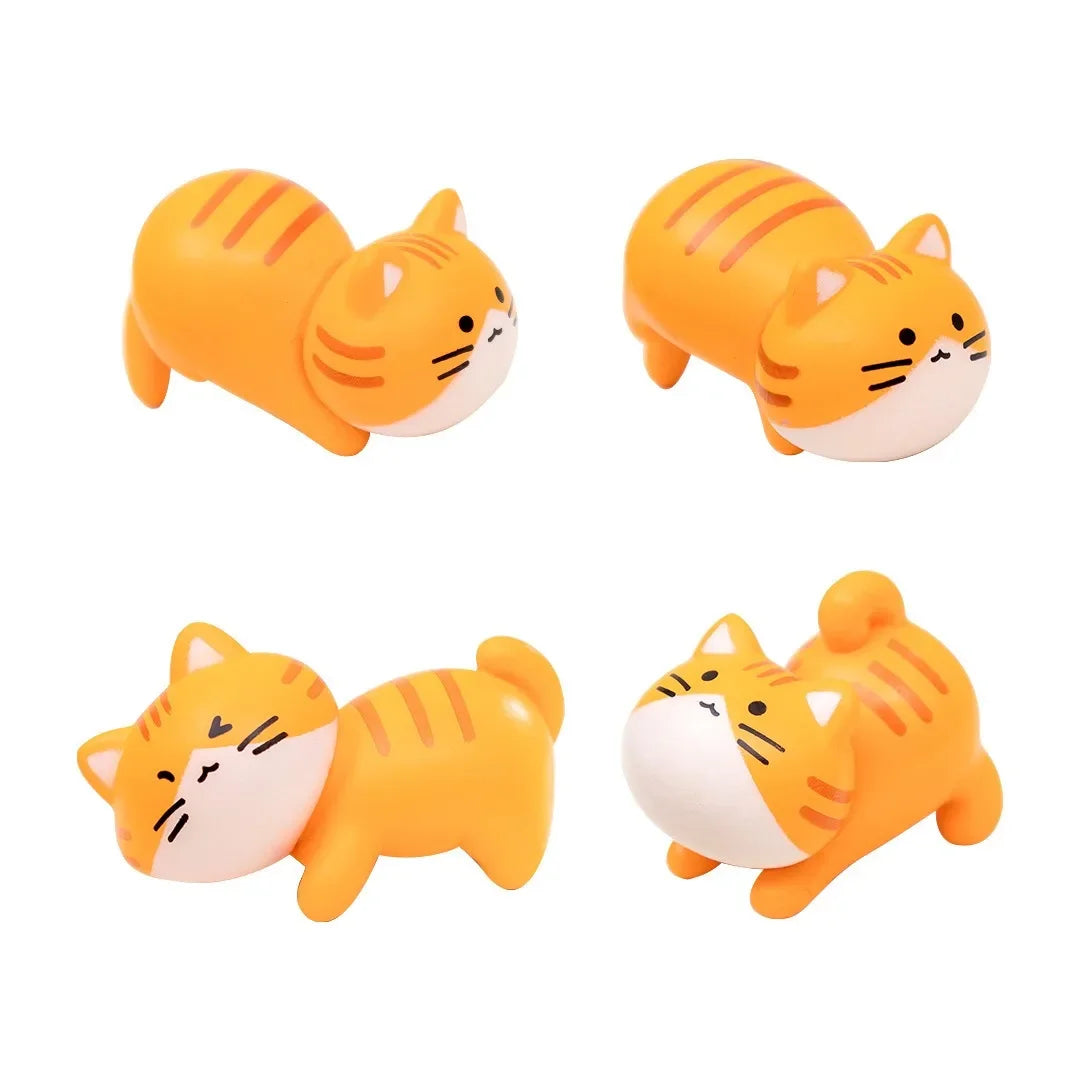 8-Pack Miniature Orange Cat Figurines | Desk Décor & Toy Set Miniature Animal Figurines QXL