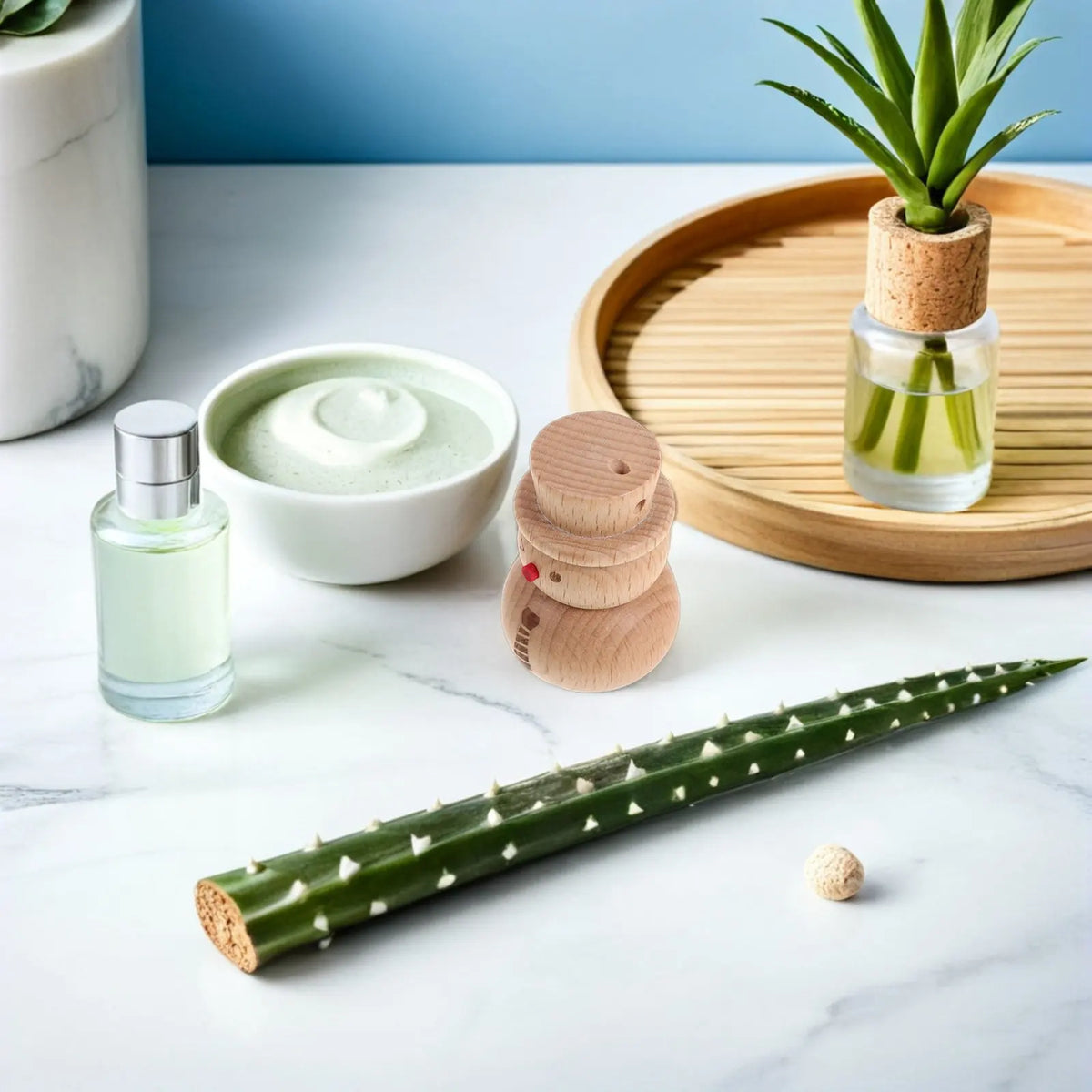 Wooden Snowman Essential Oil Roller Bottle | 2ml Diffuser Essential Oil Roller Bottle QXL