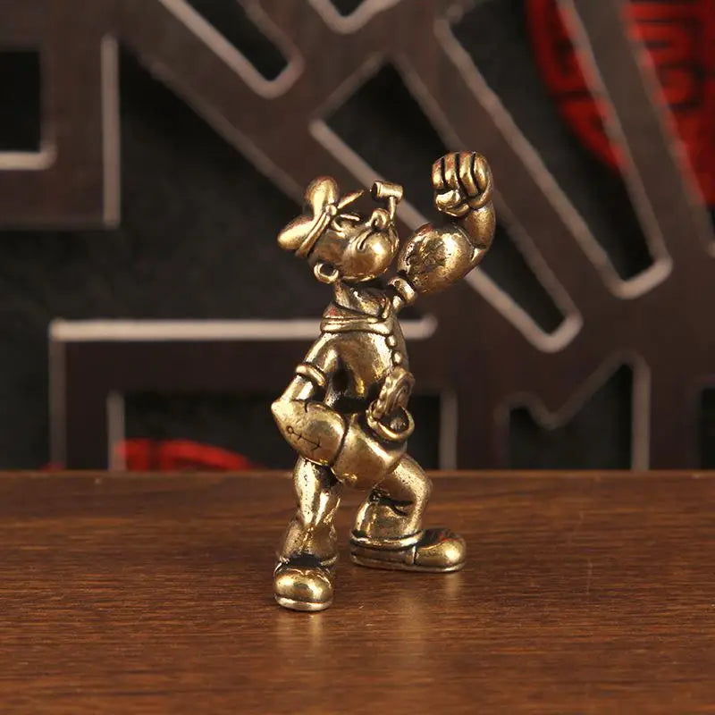 Popeye Sailor Man Brass Statue | Home & Desk Decor Ornament Decorative Figurine QXL