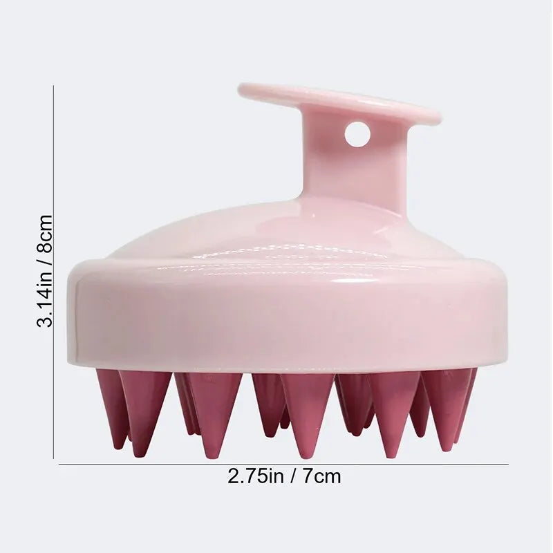 Silicone Scalp Massager Brush | Shampoo Scrubber & Exfoliator Scalp Massage Brush QXL 266-pink