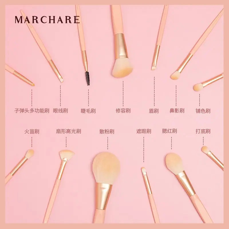 13-Piece Mini Professional Makeup Brush Set | Contour & Blend Makeup Brush Set QXL