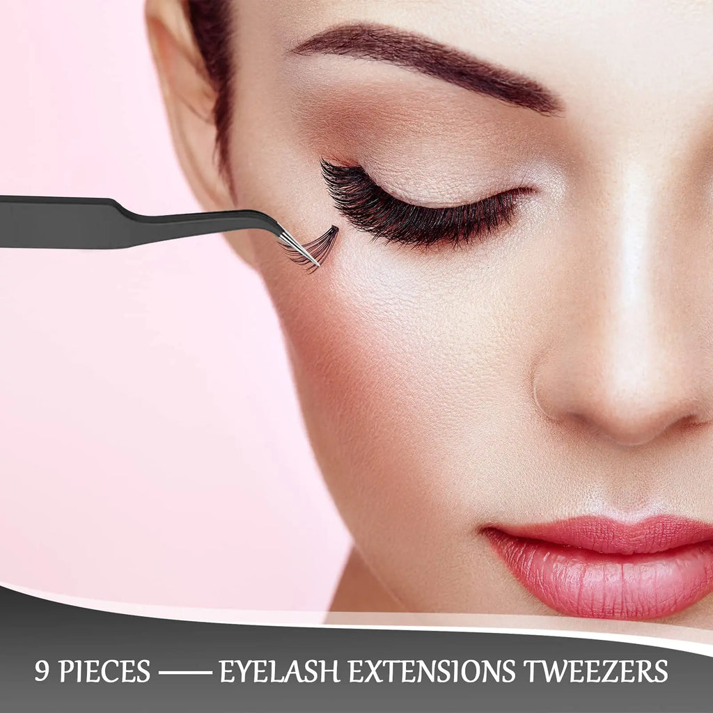 Eyelash Extension Tweezers – Curved & Pointed Tip Set | vvocci Lash Extension Tweezers QXL