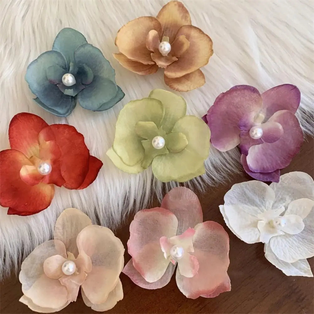 Phalaenopsis Flower Duckbill Hair Clip | Floral Bangs Clip Floral Hair Clip QXL