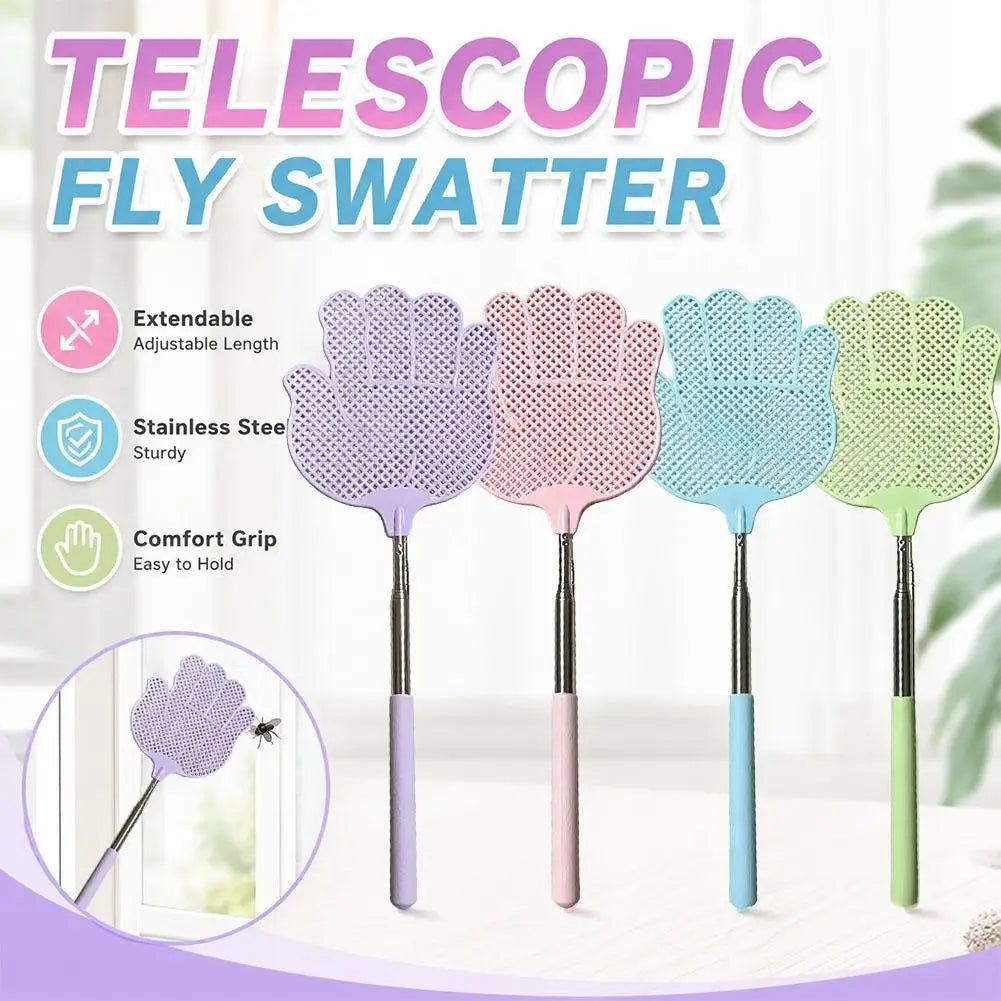 Telescopic Fly Swatter | Extendable Stainless Steel Handle Telescopic Fly Swatter QXL
