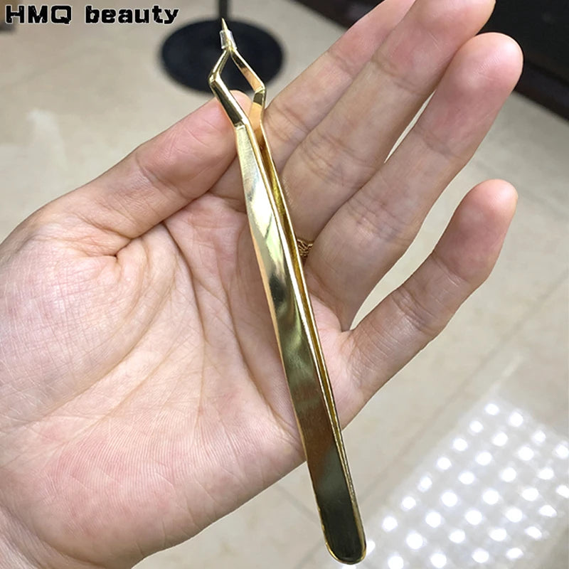 HMQ Anti-Static Stainless Steel Lash & Nail Tweezers 1–5pc Lash Extension Tweezers QXL