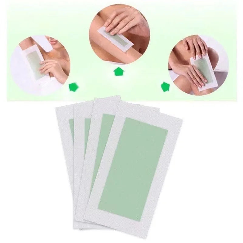 Aloe Cold Wax Strips 10-Pack | Body & Leg Hair Removal Cold Wax Strips QXL