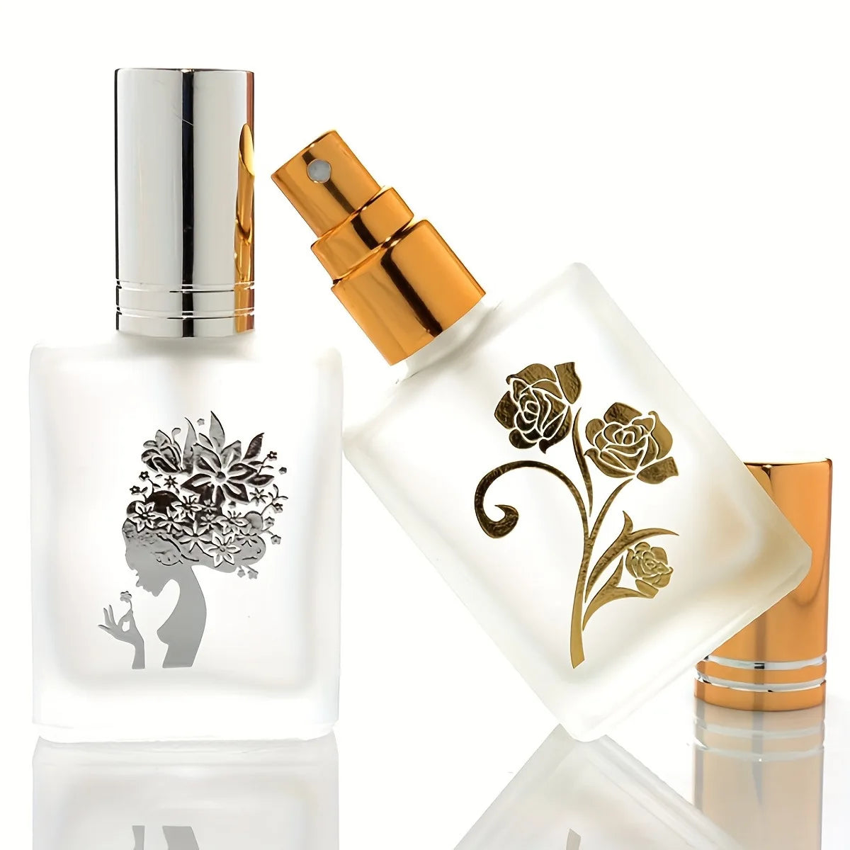 15ml Frosted Glass Perfume Spray Bottle | Artistic Design Perfume Spray Bottle QXL