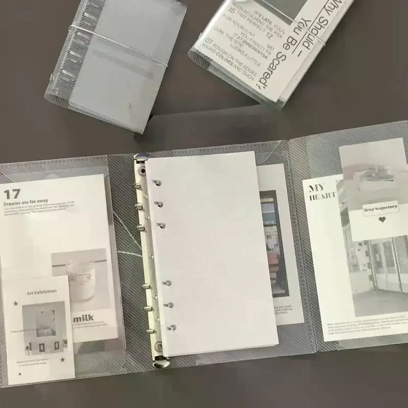 A6 M5 PP Three-Fold Loose Leaf Notebook Cover | Mini Portable Notebook Cover QXL