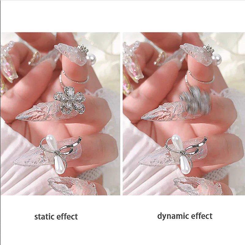 5-Pack Rotating Bearing Nail Charms | Metal Nail Art Decoration Nail Art Charms QXL