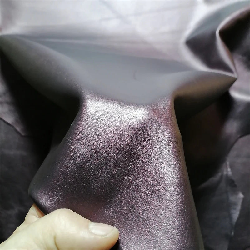 Dark Purple First Layer Sheepskin Leather 0.8–1mm | DIY Fabric Genuine Leather Fabric QXL