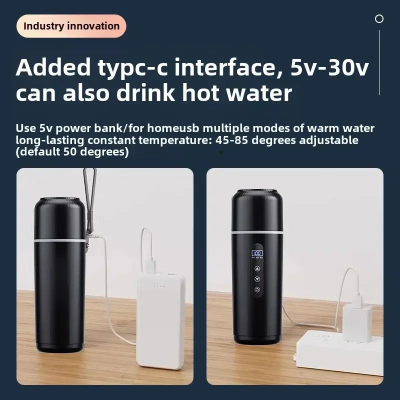500ml Electric Heated Car Bottle | 12V 24V USB Travel Thermos Heated Car Thermos QXL