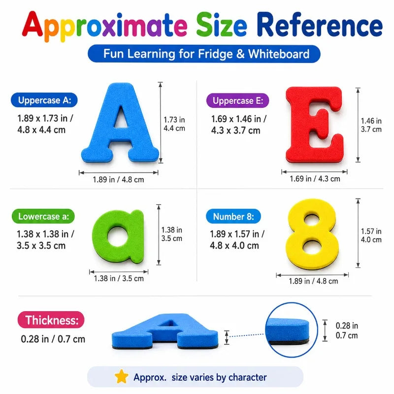 Magnetic EVA Letters & Numbers Set | Colorful Kids Fridge Magnets Educational Magnet Set QXL
