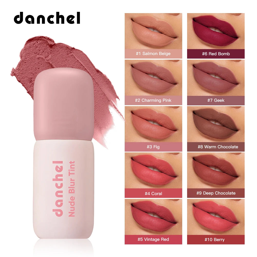 Danchel Nude Blur Tint – 2-in-1 Matte Lip & Cheek Blush Matte Lip & Cheek Tint QXL