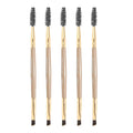 MAANGE 5-Pc Double-Ended Eyebrow & Eyeshadow Brush Set Eye Makeup Brush Set QXL 5pcs Gold