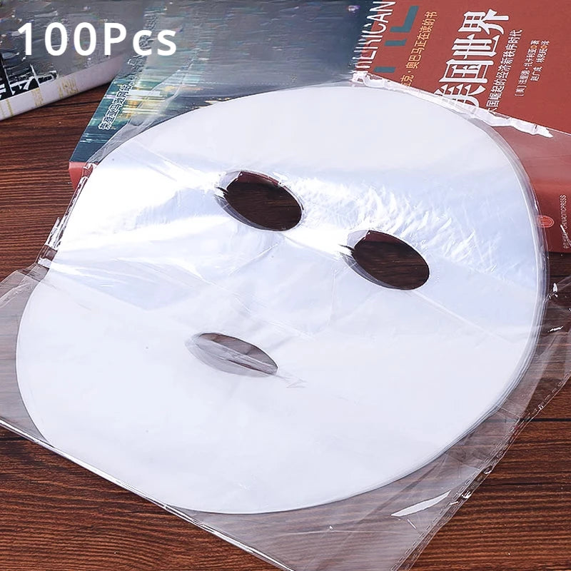 100-Pack Disposable PE Facial Wrap Masks | Face & Neck Film Disposable Face Wrap QXL Default Title