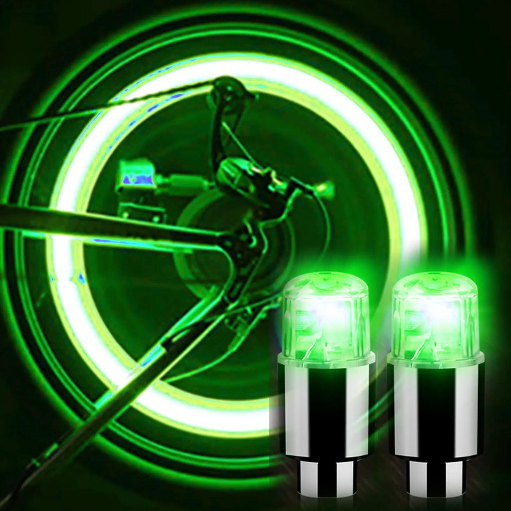2-Pack LED Tire Valve Caps | Glowing Wheel Lights for Cars & Bikes LED Valve Cap Lights QXL
