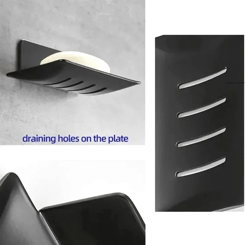 Wall-Mounted Carbon Steel Soap Dish Holder with Drainage Soap Dish Holder QXL