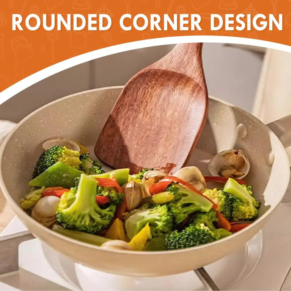 4-Piece Wooden Wok Spatula & Spoon Set | Heat-Resistant Kitchen Utensil Set QXL
