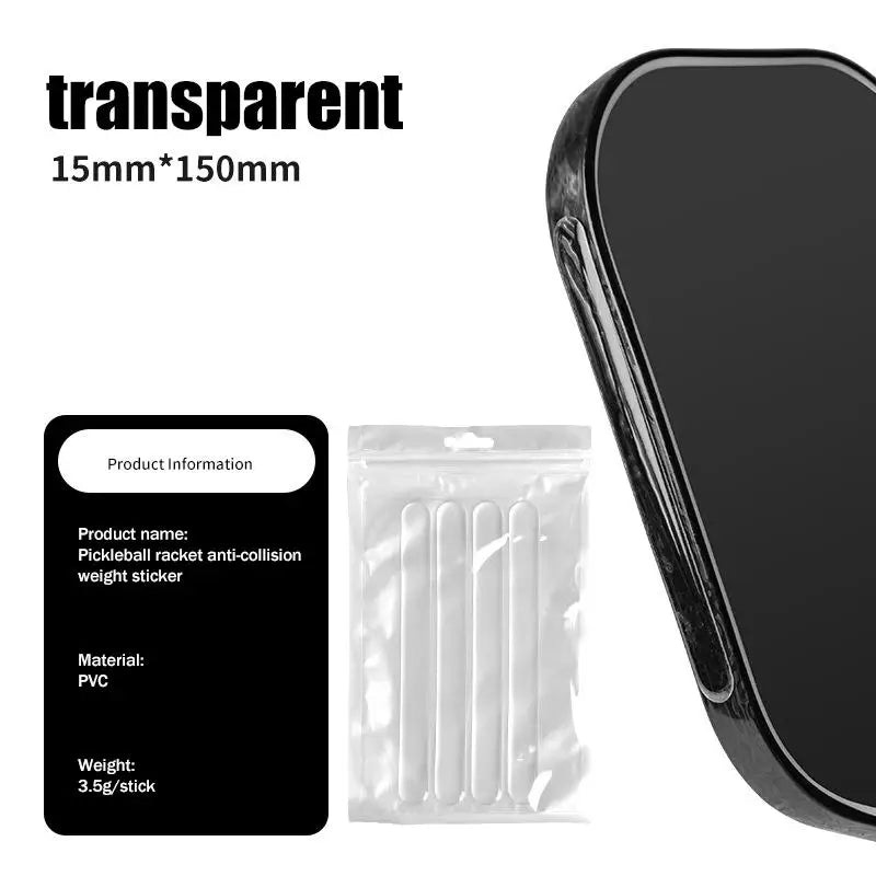 Pickleball Paddle Weight Tape 4-Pack | PVC, Universal Fit Paddle Weight Tape QXL Transparent