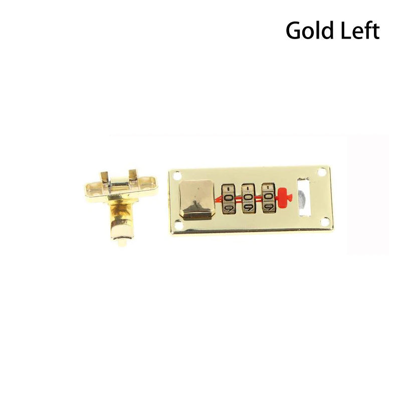 3-Digit Combination Latch Lock for Jewelry & Wood Boxes Combination Latch Lock QXL Left Gold