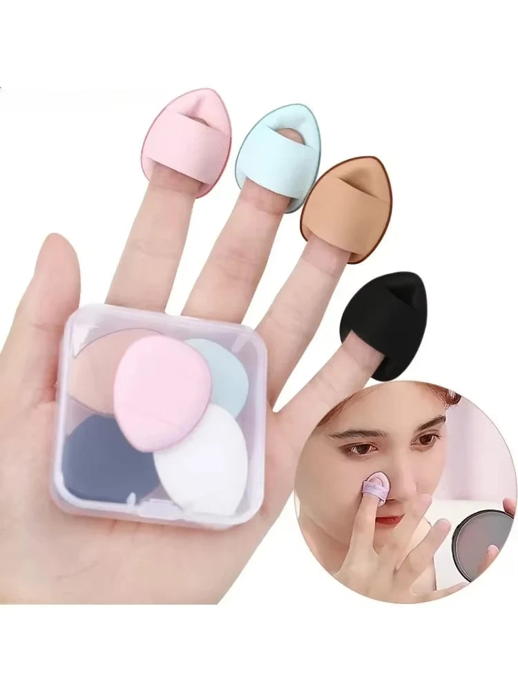 Mini Finger Puffs 5/10-Pack | Foundation & Powder Sponge Makeup Sponge Puffs QXL