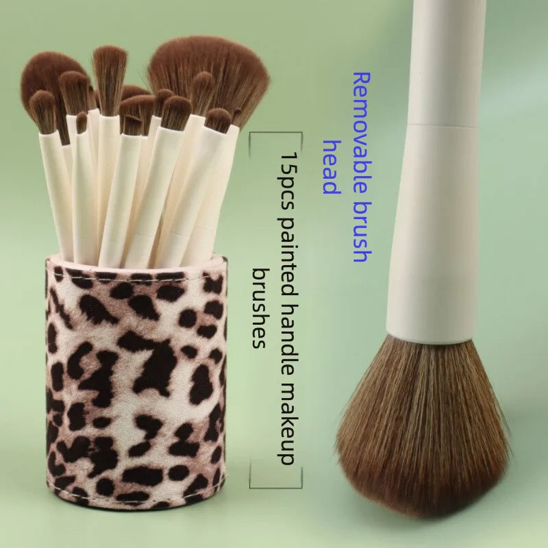 Zoreya 15-Piece Mini Makeup Brush Set | Detachable Handle Makeup Brush Set QXL