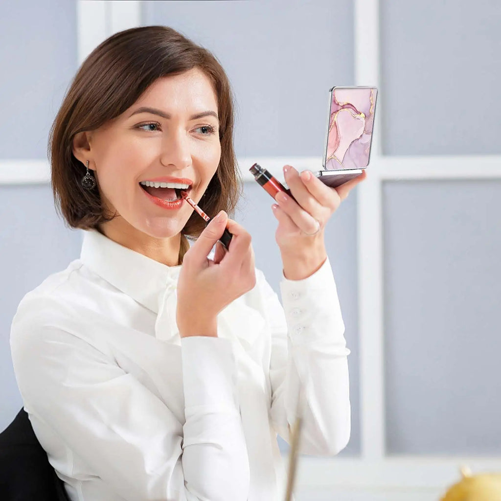 Double-Sided Magnifying Pocket Mirror | Compact Travel Mirror Compact Makeup Mirror QXL