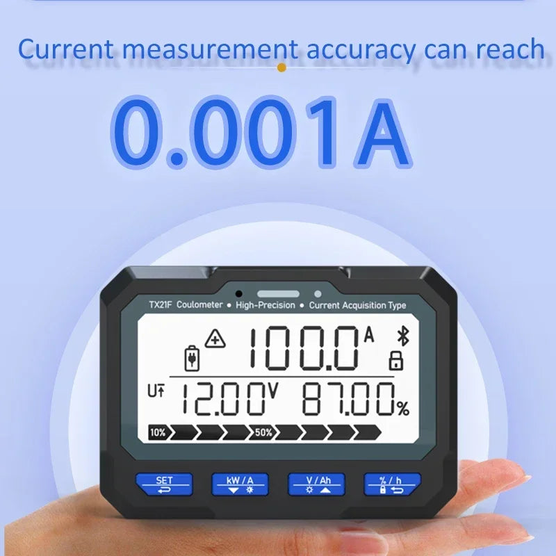 TX21 Battery Coulometer 50A/100A/350A LiFePO4 Power Meter Battery Capacity Meter QXL