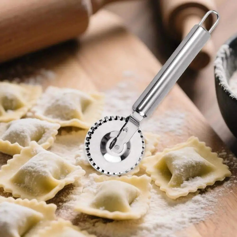 Stainless Steel Pastry Crimper Wheel | Ravioli & Dumpling Cutter Pastry Crimper Wheel QXL