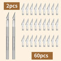 Metal Craft Cutting Knife Set | Wood Carving & Engraving Blades Craft Cutting Knife QXL M264 2knife 60Blade