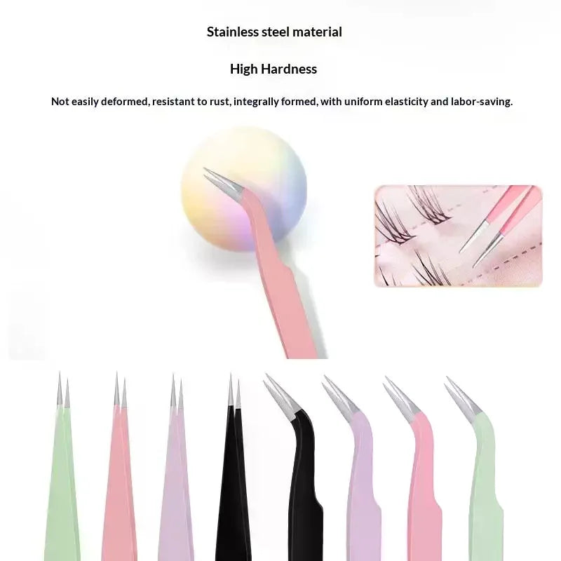 Stainless Steel Eyelash Extension Tweezers – Curved & Straight Eyelash Tweezers QXL