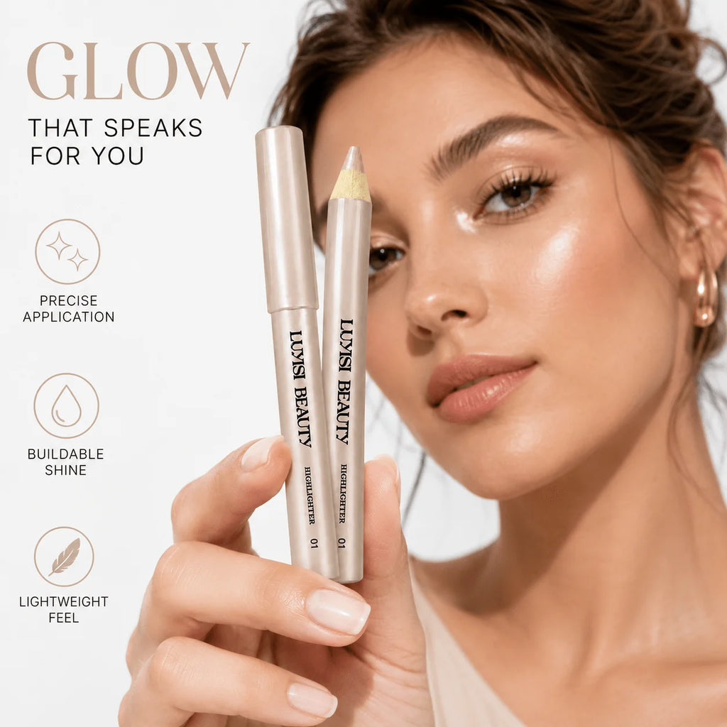 3-Shade Creamy Pearl Highlighter Pencil | Shimmer Glow Stick Highlighter Pencil QXL