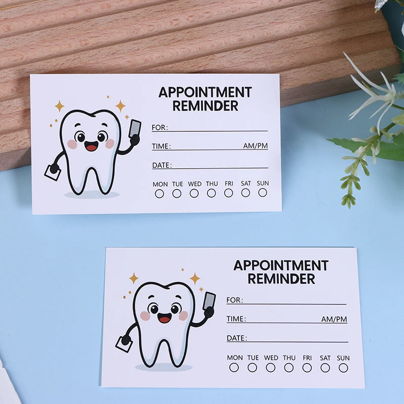 100-Pack Dental Appointment Reminder Cards – Tooth Design Appointment Reminder Cards QXL