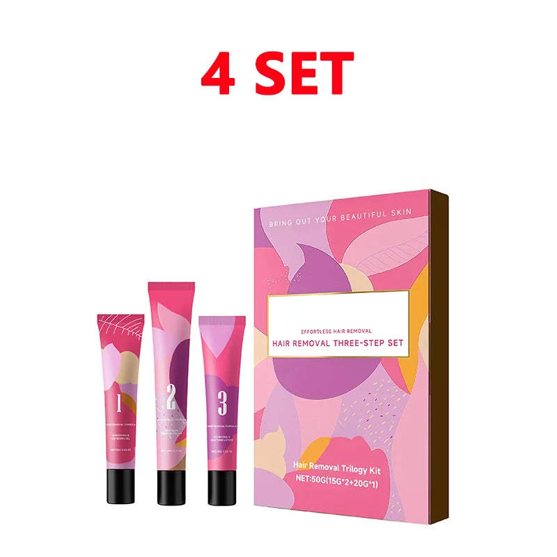 Women's Facial Hair Removal Cream Kit – Lip, Chin & Sideburns Depilatory Cream Kit QXL 4SET