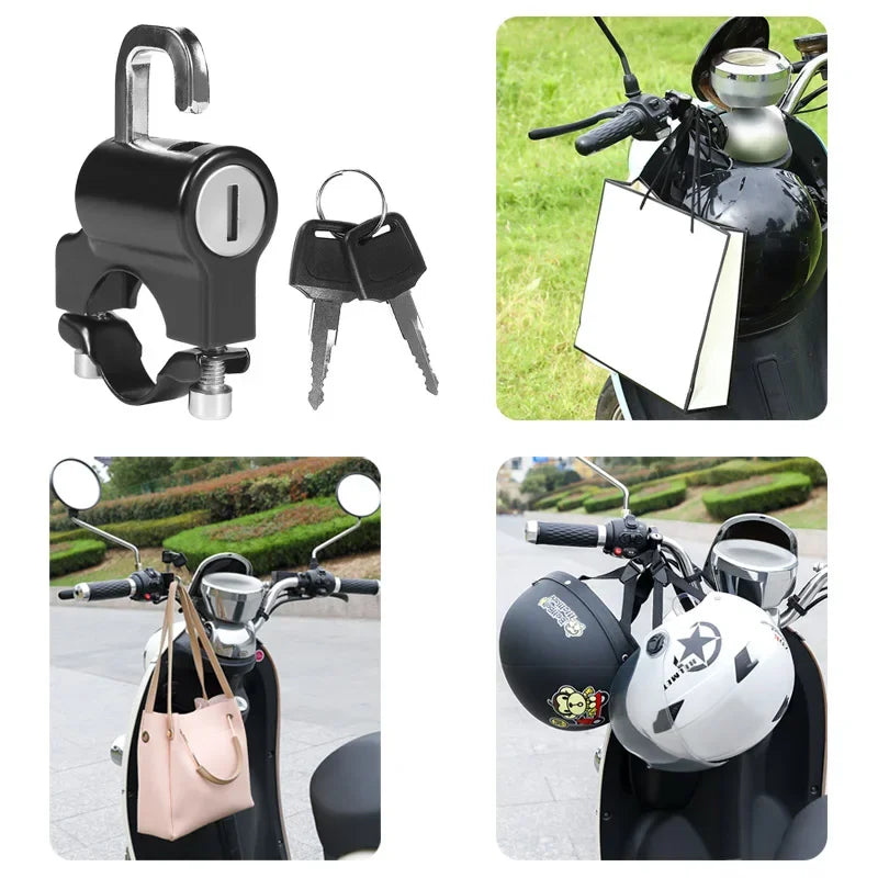 Universal Motorcycle Helmet Lock | 22–28mm Handlebar Helmet Lock QXL