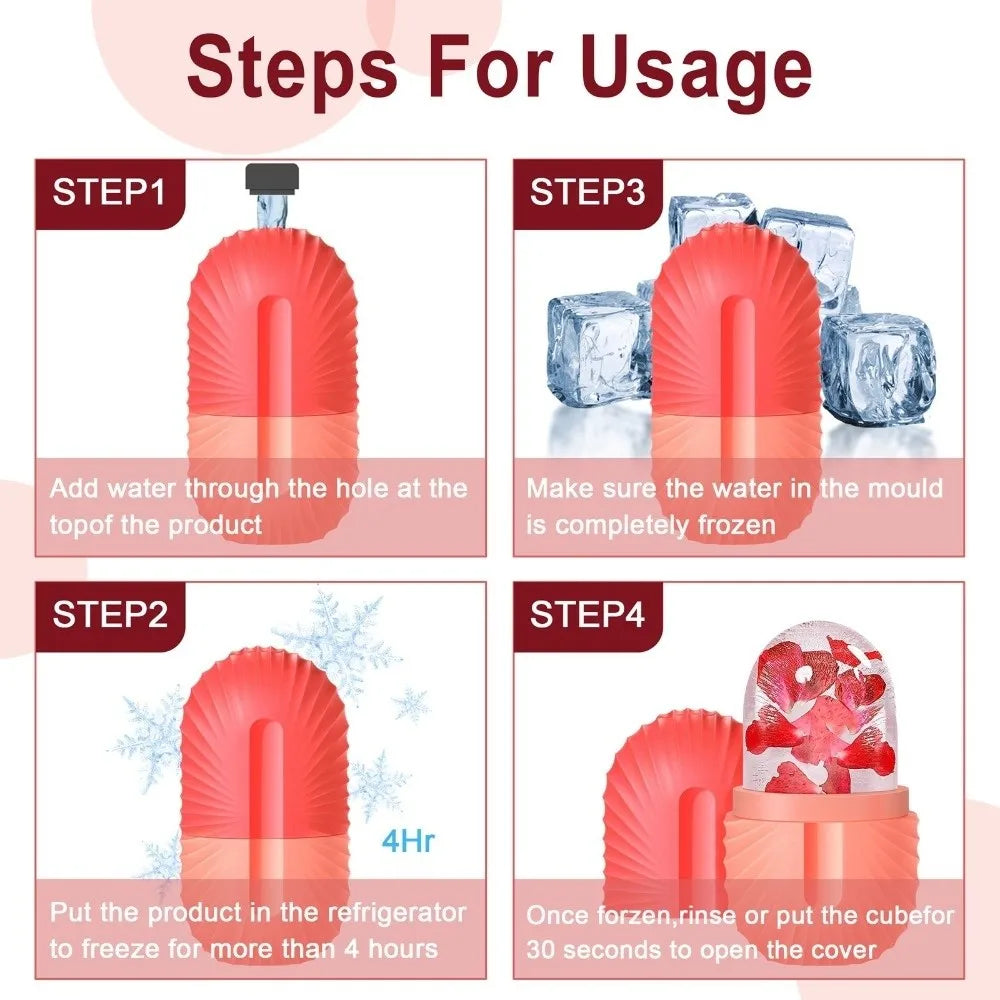 Silicone Ice Face Roller | Cooling De-Puffing Skincare Tool Ice Face Roller QXL
