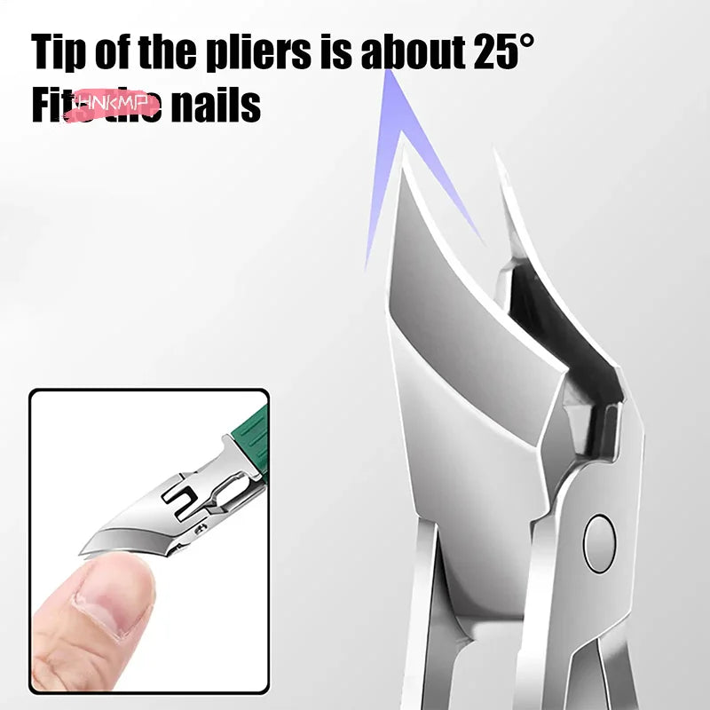 Curved Stainless Steel Nail Clipper – Anti-Splash & Cuticle Remover Nail Clipper QXL