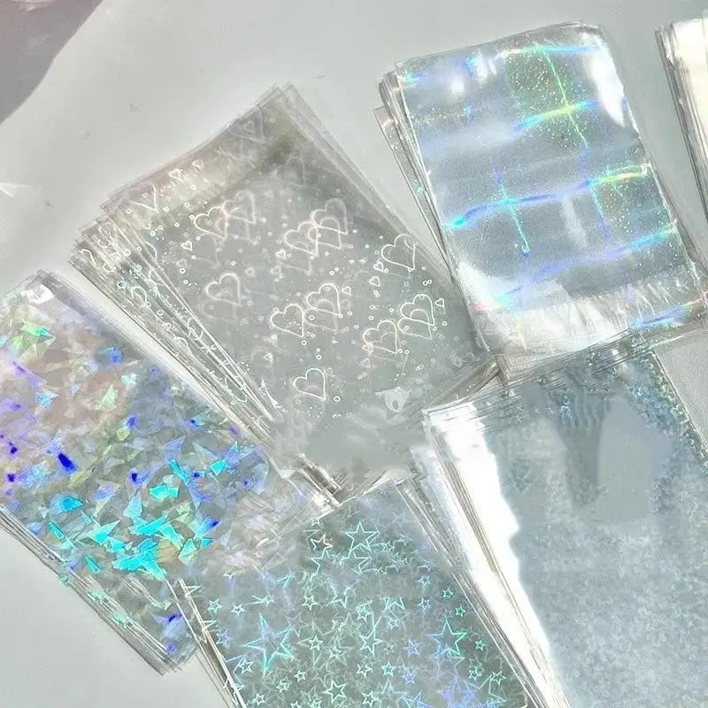 50-Pack Holographic Card Sleeves | KPop Photocard & Game Cards Holographic Card Sleeves QXL
