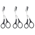 Vvocci Stainless Steel Eyebrow Scissors with Comb Trimmer Eyebrow Scissors QXL M27 3Pcs Black