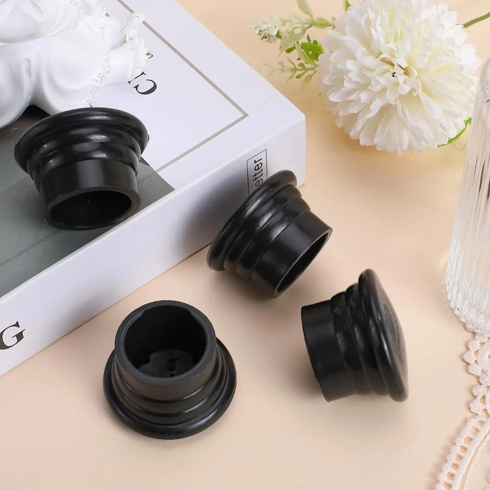 4-Pack Black 28mm Curtain Rod Finials | Column End Caps Curtain Rod Finials QXL
