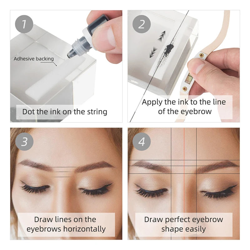 Microblading Brow Mapping Ruler Kit | Pre-Inked String & Arrow Brow Mapping Ruler QXL