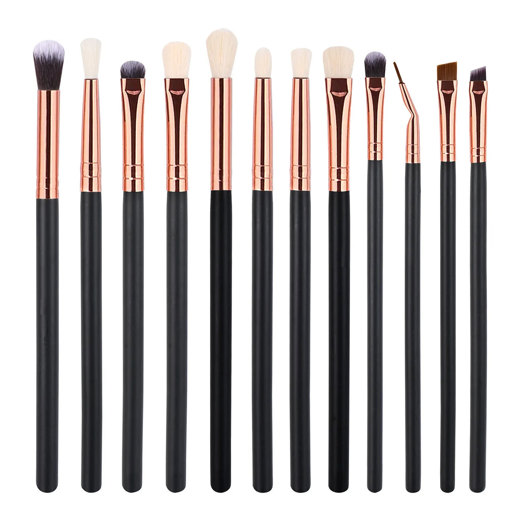 20-Piece Black Makeup Brush Set | Foundation & Eyeshadow Makeup Brush Set QXL C12 eyeshadow sticks