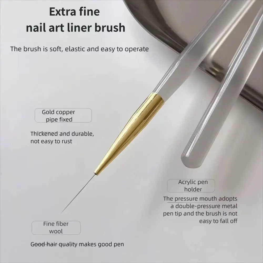 Ultra-Fine Nail Art Liner Brush | 0.5mm Precision Detail Pen Nail Art Brush QXL