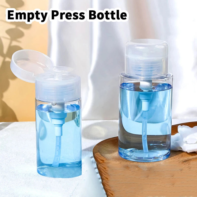 Refillable Press Pump Dispenser Bottle 100–300ml | Beauty & Nail Pump Dispenser Bottle QXL