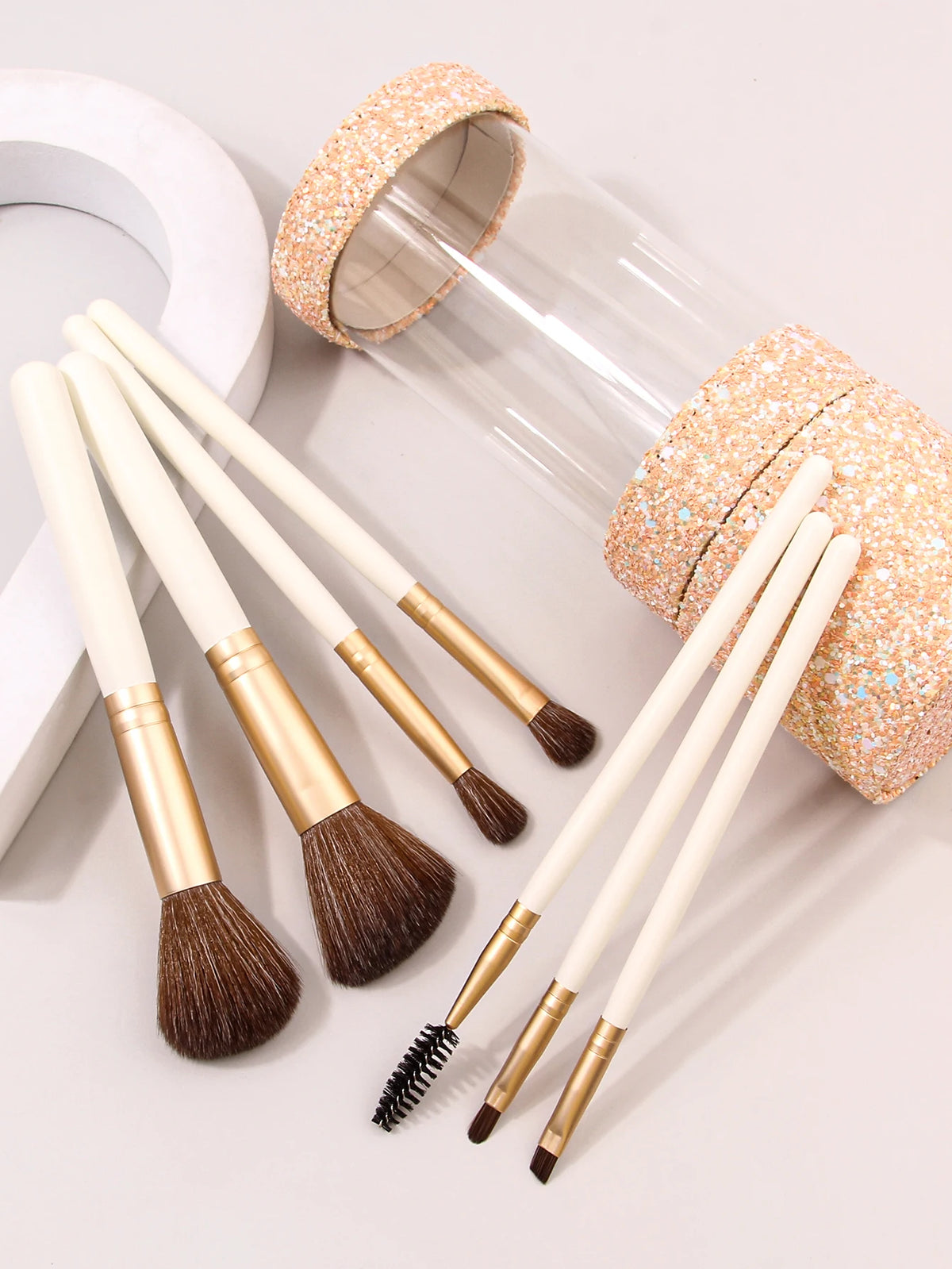 KOSSHOW 6-Piece Portable Makeup Brush Set | Face & Eye Kit Makeup Brush Set QXL