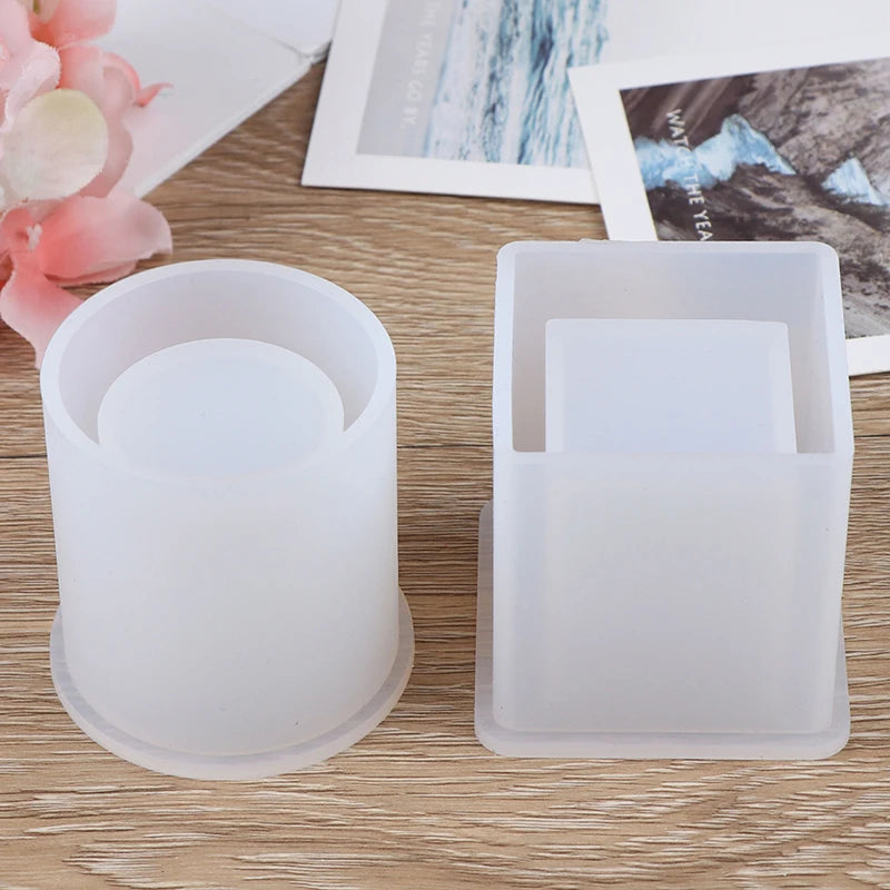 Silicone Pen Holder Epoxy Resin Mold | Square & Round DIY Resin Craft Mold QXL