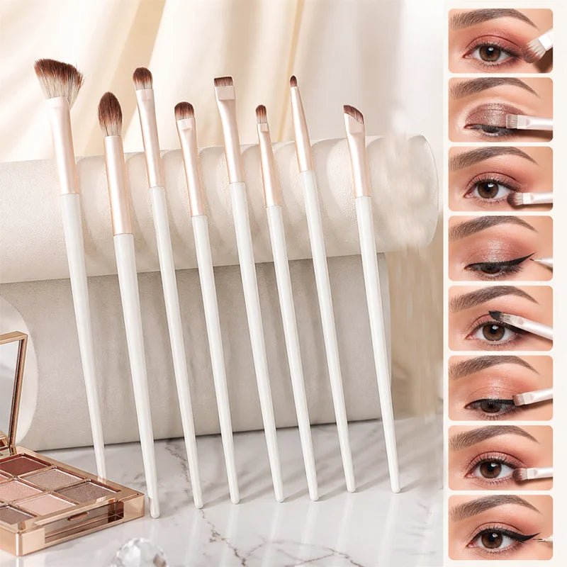 8-Piece Soft Synthetic Eye Makeup Brush Set | Eyeshadow & Liner Eye Makeup Brush Set QXL