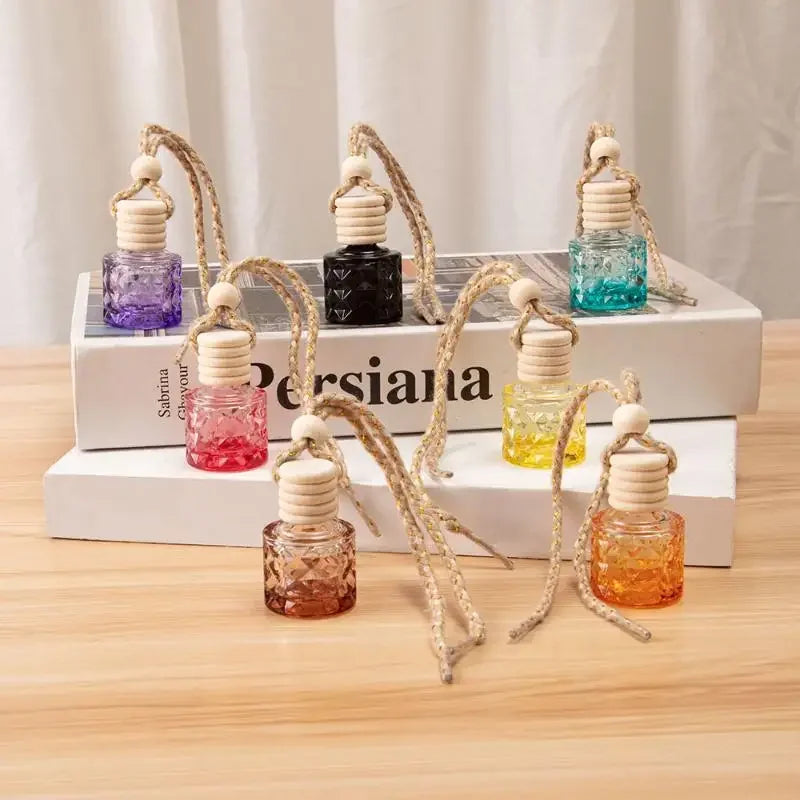 Refillable Car Essential Oil Diffuser Bottle | Glass & Wood Cap Essential Oil Diffuser QXL