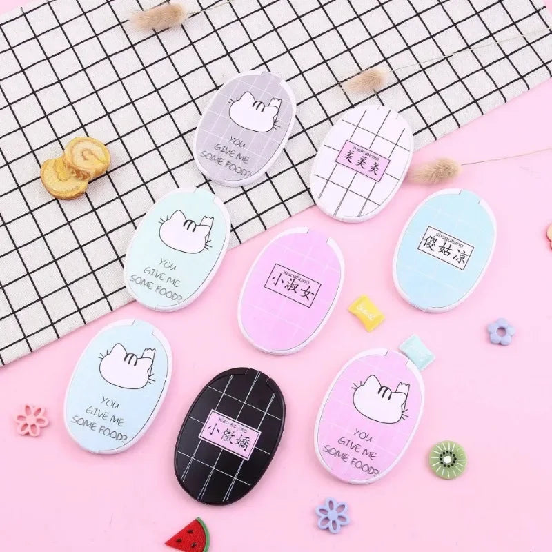 Foldable Double-Sided Compact Makeup Mirror | Cute Cartoon Compact Makeup Mirror QXL